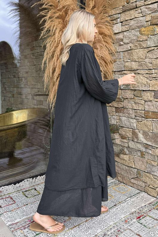 Made in Italy Purdy Pure Cotton Smock Dress Black